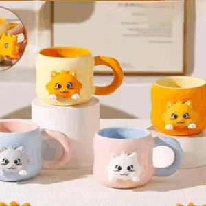 AA0010 TAZA CERAMICA GATO CON IMAN