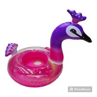 INFLABLES BARCO DE PAVO REAL CON FUEGO DE POLVO DE ORO（ROSA Y CELESTE) B062(80CM) 9346