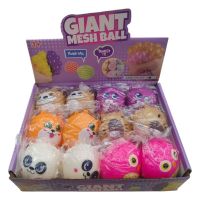 SQUISHY ANIMAL MESH BALL X12U 28021