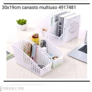 30X19CM CANASTO PVC BLANCO MULTIUSO 4917481
