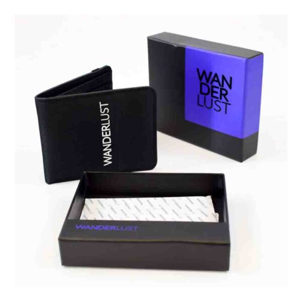 Billetera Hombre En Caja Canvas Con PU Con Elastico 10.7x8.8 Cm