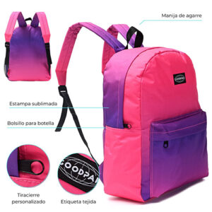Mochila Goodpak Print Degrade Fucsia 17"