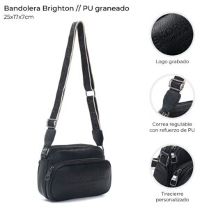 Bandolera Brighton Con Bolsillo Frontal 25x17x7 Cm