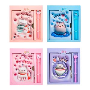 Diario Gato Con Birome 48 Hjs. 13x18 Cm